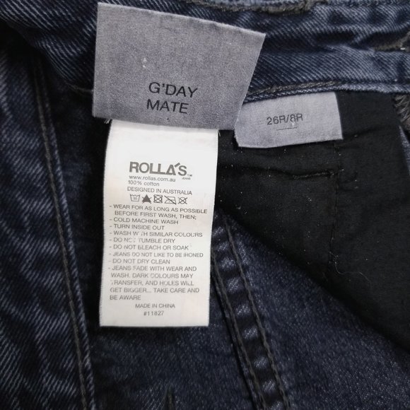 Rolla's Dusters High Rise Relaxed Fit Jeans Dark Gray Sz 26 - Picture 7 of 8